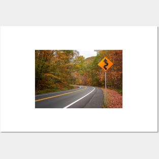 Winding Autumn Road Posters and Art